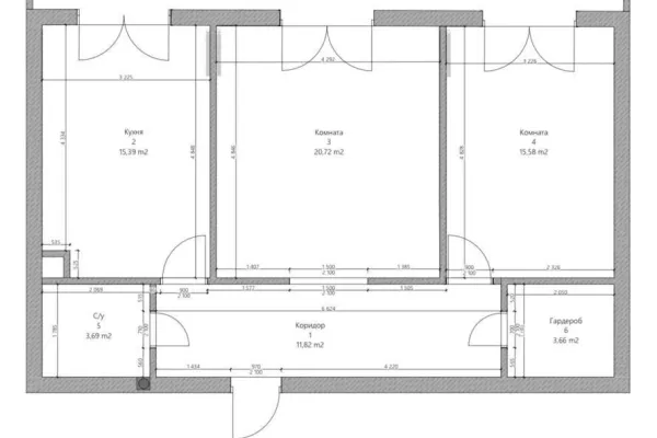Двухкомнатная квартира на Орудийной