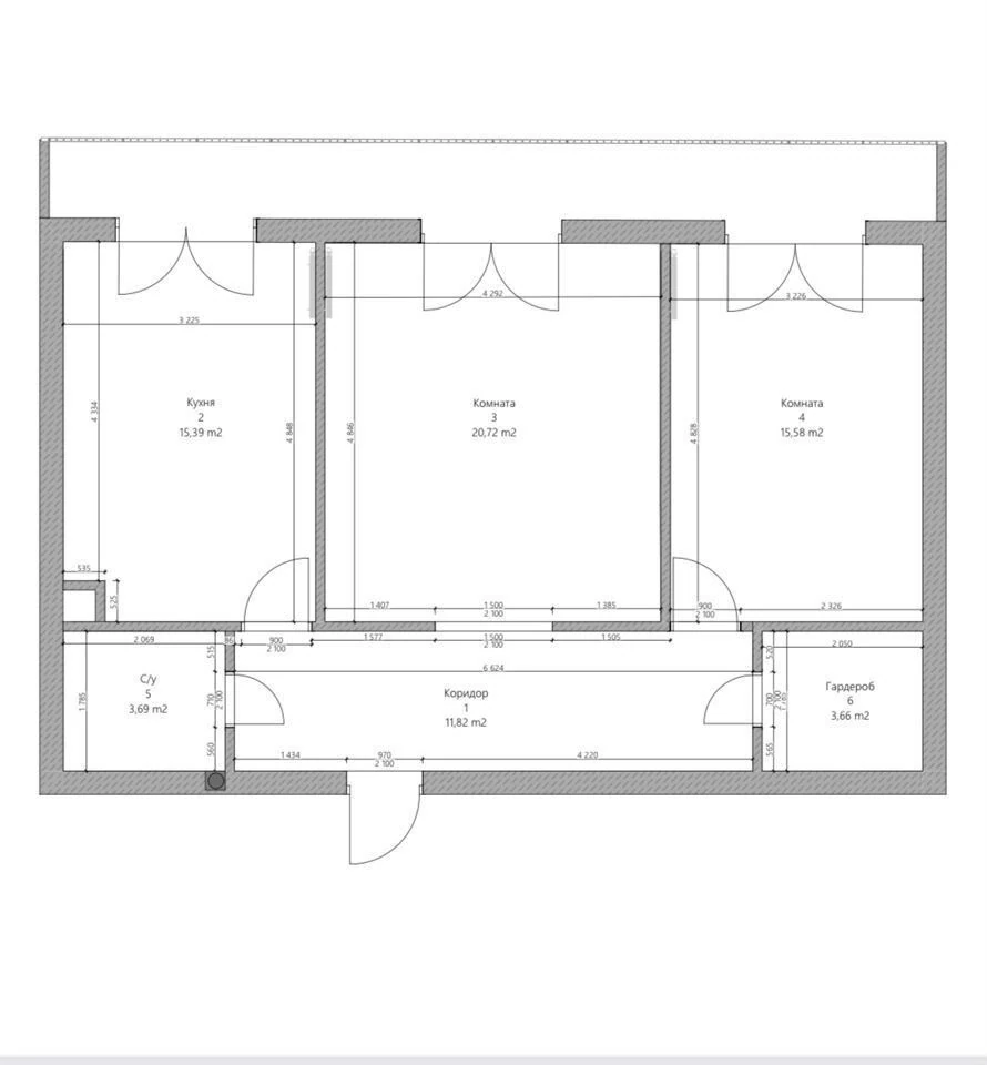 Двухкомнатная квартира на Орудийной